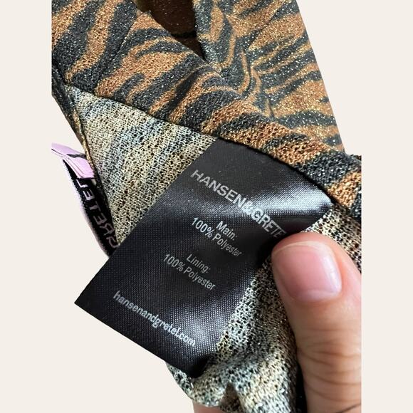 Hansen & Gretel Y2K Zebra Animal Print Striped Halter Top Size XXS - Picture 9 of 10